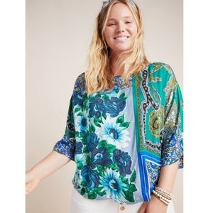Anthropologie Ellery Mixed-Print Blouse TINY size small